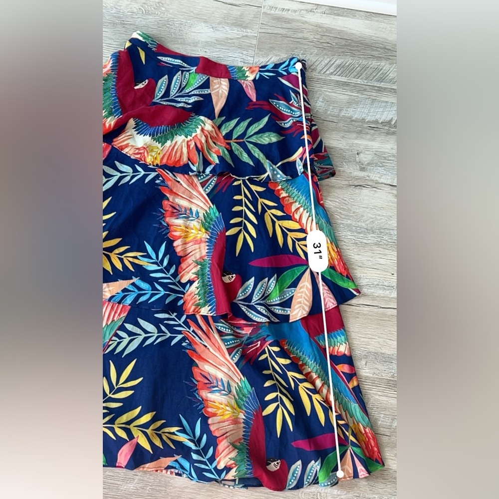 Farm Rio Fatima Tiered Midi Skirt Size Small - Picture 10 of 13